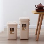 Büro-Kunststoff-Eimer für Teerückstände, Eimer für Teeabfälle, tragbarer Mülleimer mit Schiebedeckel, 7L, 10L – Bild 8