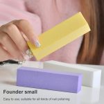 10 Stück weißer Tofu-Block-Nagellack, vier Quadrate, hochelastische Baumwolle, Maniküre-Sandblock – Bild 4