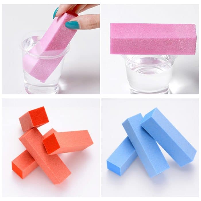 10 Stück weißer Tofu-Block-Nagellack, vier Quadrate, hochelastische Baumwolle, Maniküre-Sandblock – Bild 6