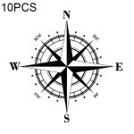 10 Stück Art Design Vinyl NSWE Compass Autoaufkleber Aufkleber Schwarz/Silber, 10 PCS White + Black, 10 PCS Black + White