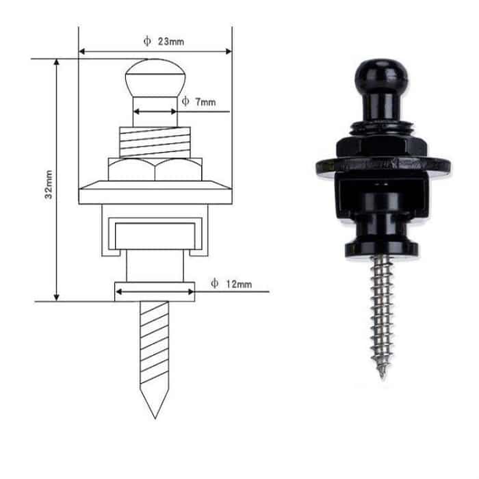 Metall Universal Gitarrengurt Schnalle Nagel Anti-Off Gitarrenschwanz Nagel – Bild 6
