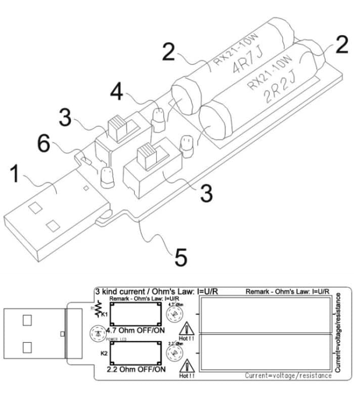 5V 1A / 2A / 3A AUSB Ging Discharge Loader Mobiler Leistungswiderstandsprüfer – Bild 4