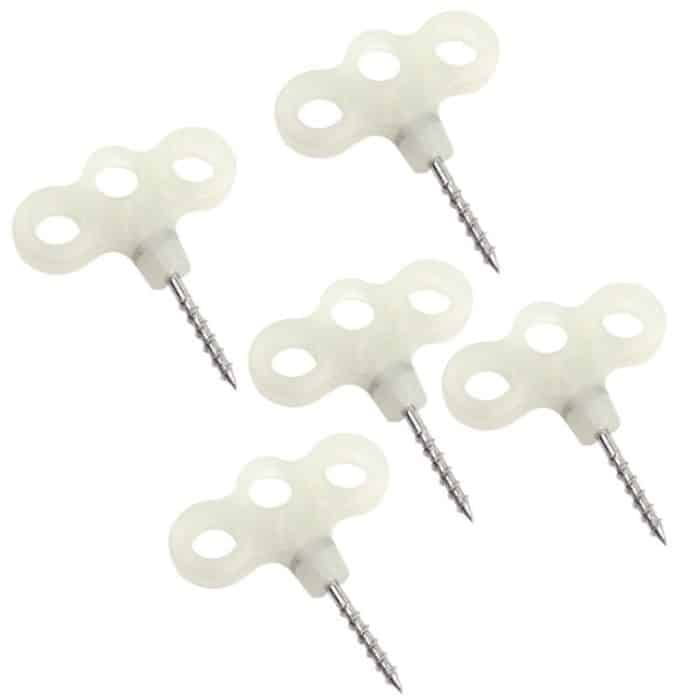 Outdoor 3-Loch Luminous Gewinde Zelt Peg Camping Deck Edelstahl Haken Sicherheit Wind Noctilucent Cord Seilverschluss – Bild 2