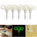 Outdoor 3-Loch Luminous Gewinde Zelt Peg Camping Deck Edelstahl Haken Sicherheit Wind Noctilucent Cord Seilverschluss – Bild 3