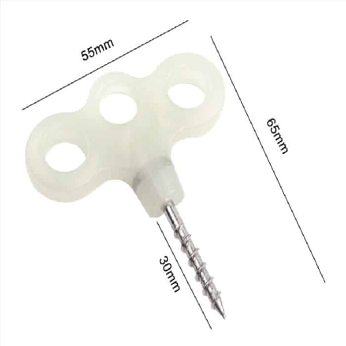 Outdoor 3-Loch Luminous Gewinde Zelt Peg Camping Deck Edelstahl Haken Sicherheit Wind Noctilucent Cord Seilverschluss – Bild 5