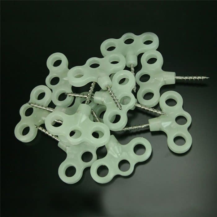 Outdoor 3-Loch Luminous Gewinde Zelt Peg Camping Deck Edelstahl Haken Sicherheit Wind Noctilucent Cord Seilverschluss – Bild 8