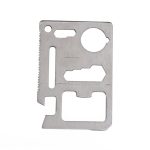 100 Stück 11-in-1 tragbarer Multifunktions-Kartenschneider aus Edelstahl mit Lederetui, Größe: 6,9 x 4,5 cm, 10 PCS – Bild 2