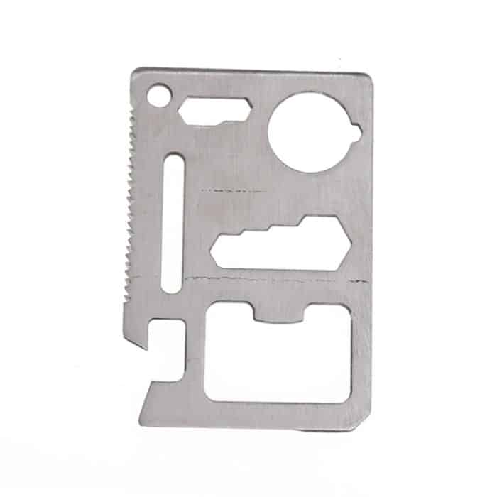 100 Stück 11-in-1 tragbarer Multifunktions-Kartenschneider aus Edelstahl mit Lederetui, Größe: 6,9 x 4,5 cm, 10 PCS – Bild 2