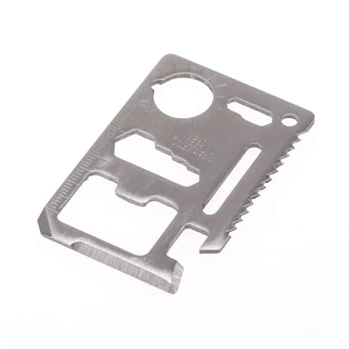 100 Stück 11-in-1 tragbarer Multifunktions-Kartenschneider aus Edelstahl mit Lederetui, Größe: 6,9 x 4,5 cm, 10 PCS – Bild 3