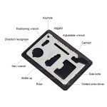 100 Stück 11-in-1 tragbarer Multifunktions-Kartenschneider aus Edelstahl mit Lederetui, Größe: 6,9 x 4,5 cm, 10 PCS – Bild 4