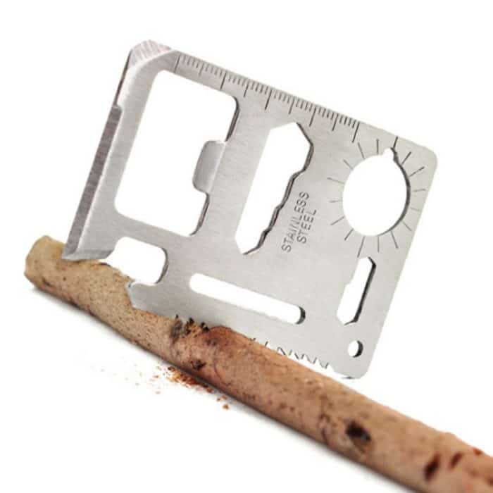 100 Stück 11-in-1 tragbarer Multifunktions-Kartenschneider aus Edelstahl mit Lederetui, Größe: 6,9 x 4,5 cm, 10 PCS – Bild 5