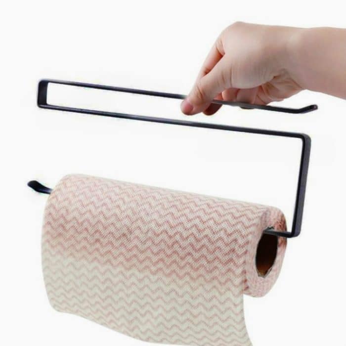 TBD067508901A.jpg 3 Stück Türschrank zum Aufhängen von Papierhandtuchhaltern, Trennschicht für Küchenpapier, Frischhaltefolie, Aufbewahrungsregal, Black – Bild 1