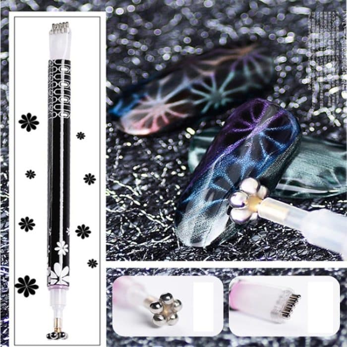 3 PCS Cat Eye Gel Magnet Stift Doppel Kopf Magnetische Stift Pflaume Branding Blume Magnetische Stift Nagel Katze Auge magnet Neue Werkzeug – Bild 7