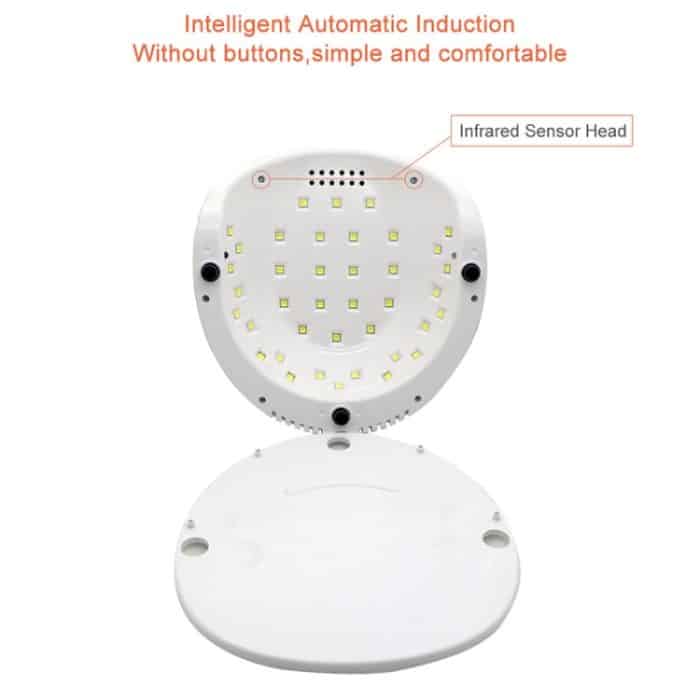 F6 UV-LED-Lampe Nageltrockner Dual-Hände-Nagellampe zum Aushärten von UV-Gel-Nagellack mit Sensor, Timer und LCD-Display – Bild 7