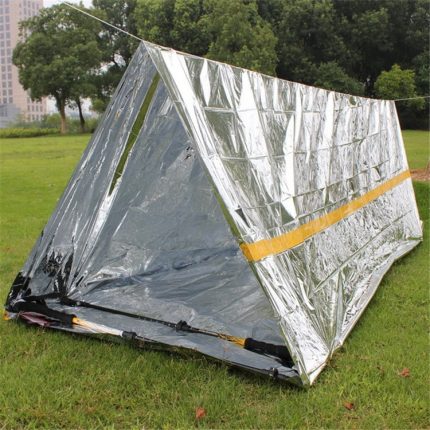 Notfall-einfaches Zelt, Outdoor-Rettungsdecke, Erste-Hilfe-Sonnenschutz-Isolierdecke, Silver, Orange