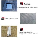 Laputa Outdoor Selbstfahrendes Grill-Camping-Fahrzeug-Heck-Auto-Seitenzelt, Blue Gray, Silver Coated – Bild 3