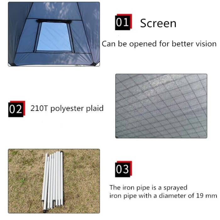 Laputa Outdoor Selbstfahrendes Grill-Camping-Fahrzeug-Heck-Auto-Seitenzelt, Blue Gray, Silver Coated – Bild 3