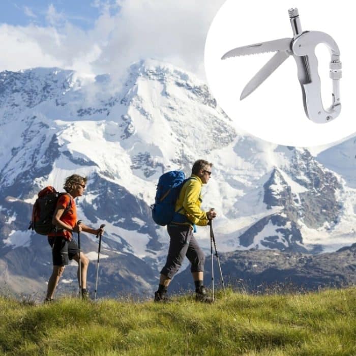 Multifunktionale Klappsicherheit Selbstverteidigungs-Klappsäge Karabiner Hängende Schnalle Wilde Überlebensausrüstung – Bild 5