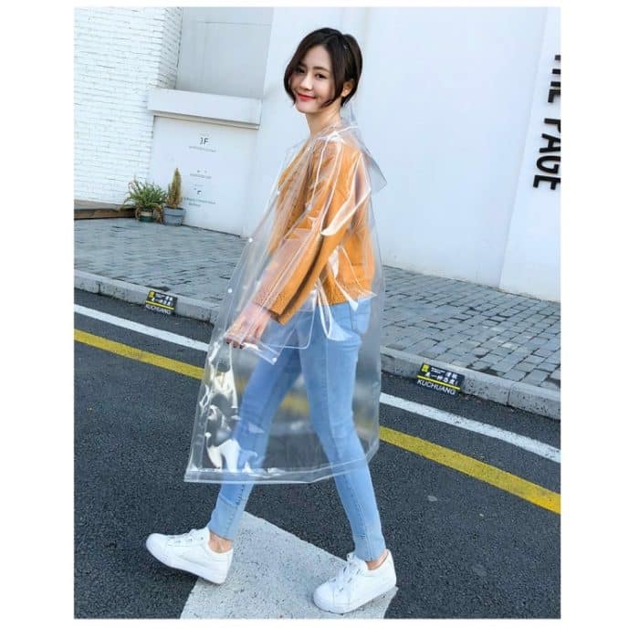 Stilvoller, tragbarer transparenter EVA-Regenmantel für den Außenbereich, M, L, XL – Bild 5