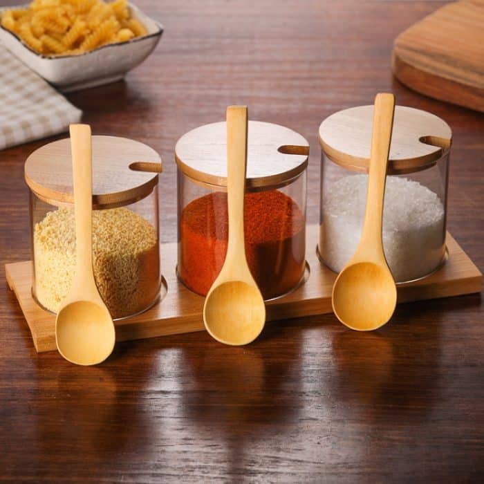 Kreatives transparentes Gewürzglas aus Borosilikat für die Küche, Spoon, Single Glass Jar, One Sets – Bild 7