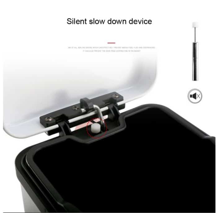 Haushalts-Edelstahl-Fußpedal, kleiner rechteckiger Mülleimer – Bild 4