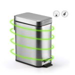 Haushalts-Edelstahl-Fußpedal, kleiner rechteckiger Mülleimer – Bild 5