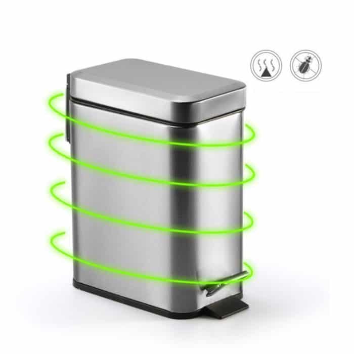 Haushalts-Edelstahl-Fußpedal, kleiner rechteckiger Mülleimer – Bild 5