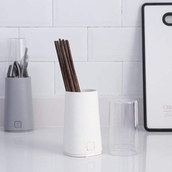 Staubdichter Küchenablauf, Haushaltskunststoff, Besteckaufbewahrung, Essstäbchenbox mit Deckel – Bild 6