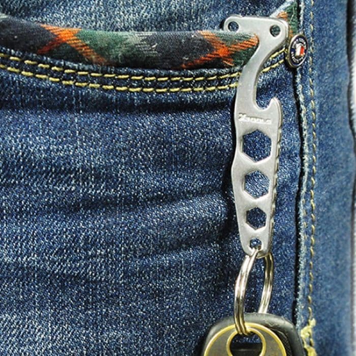 Taschenhalter Carbon Edelstahl Schlüsselhalter Flaschenöffner Outdoor Sports Camping EDC Tool – Bild 6