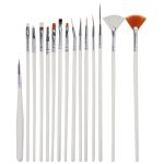 15 PCS / Set Nail Art Tools Pinsel für Maniküre Strass Steine ​​Nägel Dekorationen Nagel Nrush Kit Malen Fingernagel Tool Pen Kit