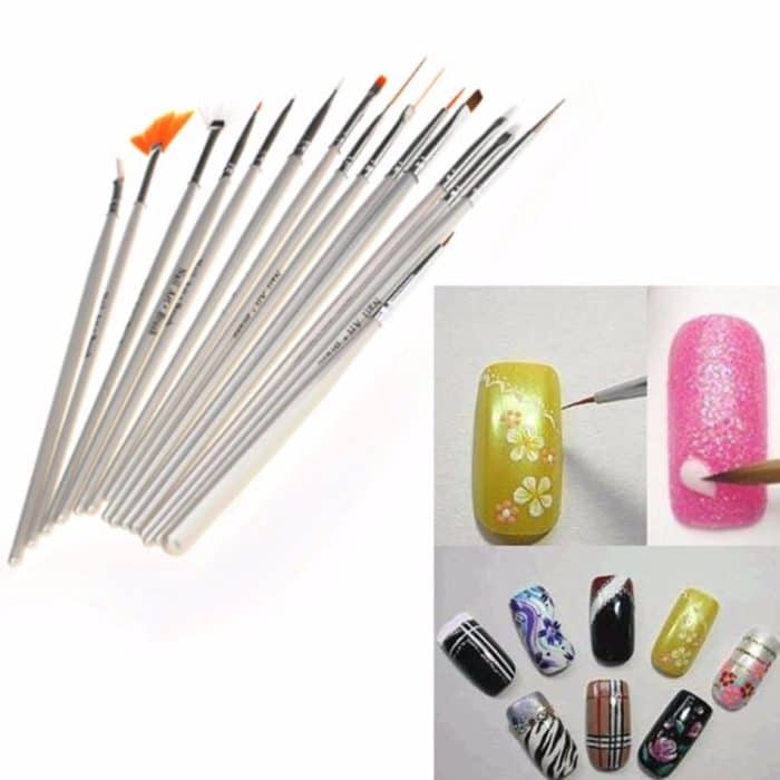 15 PCS / Set Nail Art Tools Pinsel für Maniküre Strass Steine ​​Nägel Dekorationen Nagel Nrush Kit Malen Fingernagel Tool Pen Kit – Bild 6