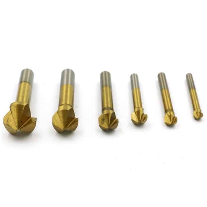 6 In 1 90 Grad Dreikant-Anfasmesser Holzbearbeitung Fräser Anfasmaschine Lochöffner, Iron Box, Plastic Bag – Bild 2