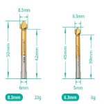 6 In 1 90 Grad Dreikant-Anfasmesser Holzbearbeitung Fräser Anfasmaschine Lochöffner, Iron Box, Plastic Bag – Bild 7
