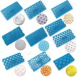 2 Stück Kuchen-Fondant-Werkzeug, herzförmige Diamant-Textur, karierte Überführung, Quyi-Siegel-Druckform – Bild 3