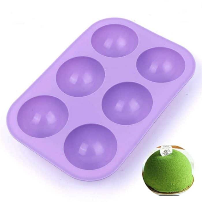TBD081291201.jpg 2 Stück 6 gleichmäßige kleine halbrunde Silikon-Kuchenform, Gelee-Duftkerzen-Gipsform, Small Semi-Circular – Bild 1