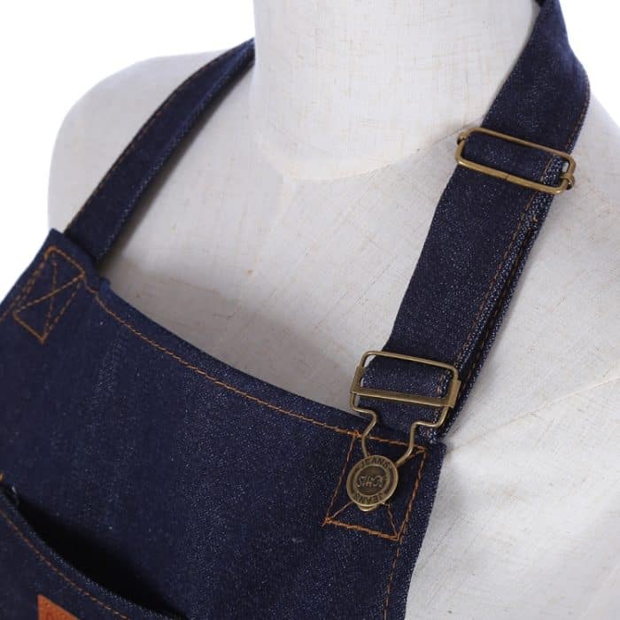 Verstellbare Denim-Schürze mit Neckholder – Bild 4