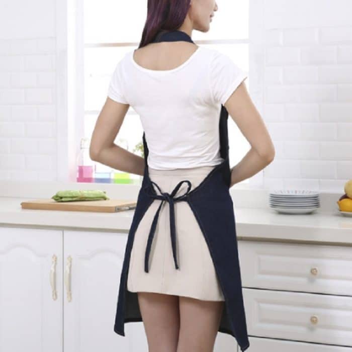 Verstellbare Denim-Schürze mit Neckholder – Bild 7