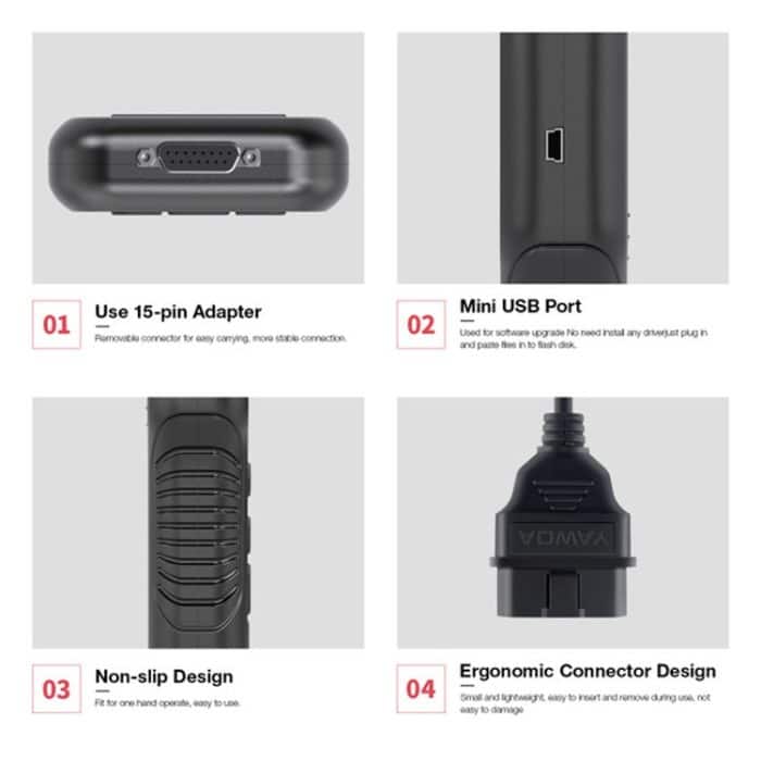 YAWOA YA401 Fahrzeugmotorfehler-Diagnoseinstrument OBD2 Fahrzeugfehler-Lesekarte Batteriedetektor – Bild 3