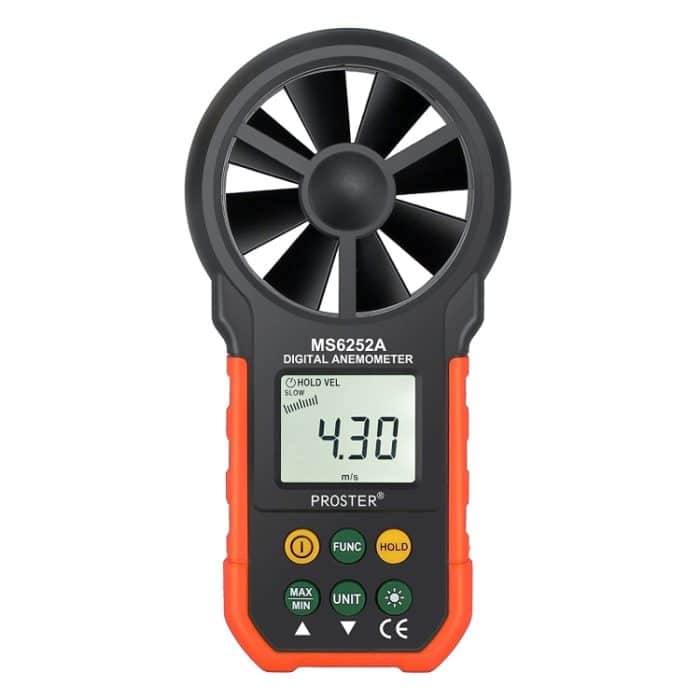 PEAKMETER Hochpräzises Digitalanzeige-Windgeschwindigkeits-Luftvolumenmessgerät, MS6252A Wind Speed, Air Volume, MS6252B Temperature, Humidity, USB – Bild 2
