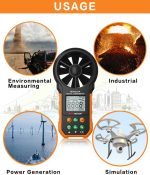 PEAKMETER Hochpräzises Digitalanzeige-Windgeschwindigkeits-Luftvolumenmessgerät, MS6252A Wind Speed, Air Volume, MS6252B Temperature, Humidity, USB – Bild 13