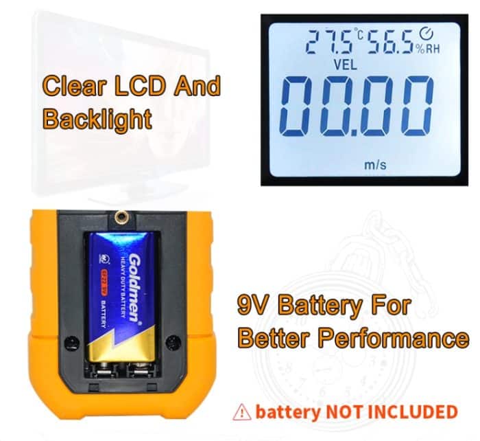 PEAKMETER Hochpräzises Digitalanzeige-Windgeschwindigkeits-Luftvolumenmessgerät, MS6252A Wind Speed, Air Volume, MS6252B Temperature, Humidity, USB – Bild 10