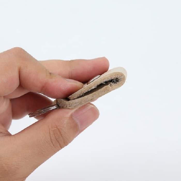 10 Stück Aufbewahrungstasche für Gitarrenplektren aus echtem Leder mit Schlüsselring, Apricot, Black, Brown, Blue, Claret – Bild 3