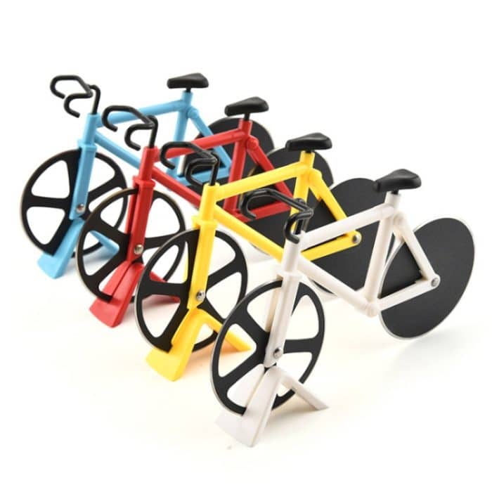2 Stück Edelstahl Fahrrad Pizzaschneider Messer Kuchenschneider Kreatives Kochfeld, Bicycle – Bild 2