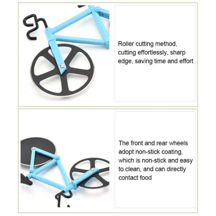2 Stück Edelstahl Fahrrad Pizzaschneider Messer Kuchenschneider Kreatives Kochfeld, Bicycle – Bild 4