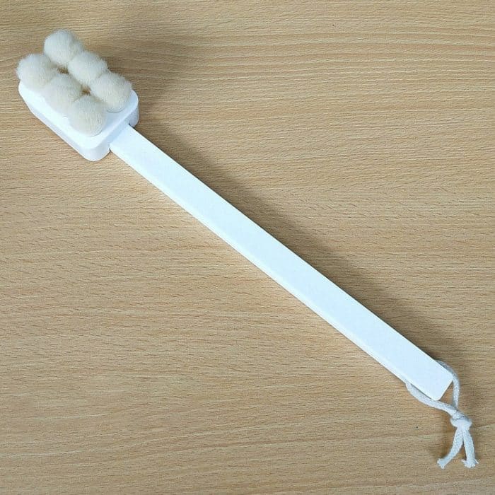 Badebürste zum Reiben des Rückens, langer Griff, weiche Haar-Badebürste, abnehmbare Gesichtswaschbürste – Bild 1