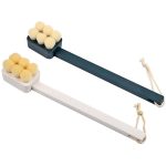 Badebürste zum Reiben des Rückens, langer Griff, weiche Haar-Badebürste, abnehmbare Gesichtswaschbürste – Bild 2