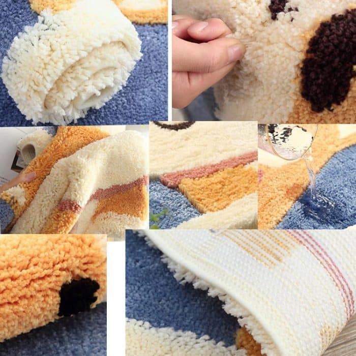 Cartoon-Beflockungsteppich für Zuhause, Badezimmer, rutschfeste, saugfähige Unterlage, 45×65 cm, 50×80 cm – Bild 5