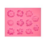 2 Stück Fondant-Kuchen-Silikonform, Schokoladenform, DIY Trompetenblume, Sonnenblume, Backdekoration, Sun Flower Shape(Pink), Sun Flower Shape(Gray)