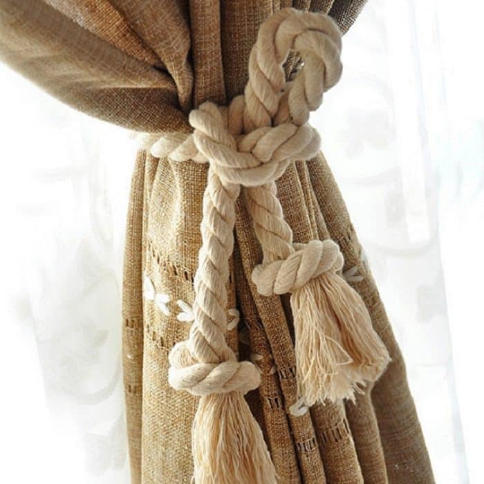 2 PCS Vorhanggurte mit dickem Baumwollfaden Handgefertigte Baumwollseil-Umweltschutzgurte – Bild 6