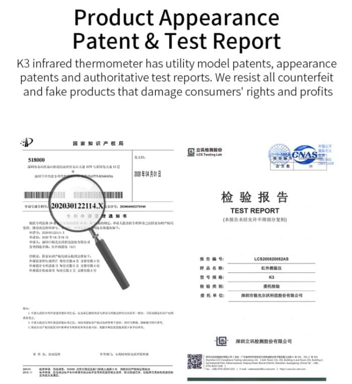 [HK Lager] K3 Pro Freisprecheinrichtung Berührungsloser Stirnkörper Lichtempfindlicher Distanzsensor Infrarot-Thermometer, 2,8-Zoll-LCD-Bildschirm – Bild 18